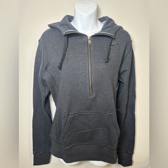 Nike Tops - New With Tags Nike Half Zip Hoodie In Gray Size Large
